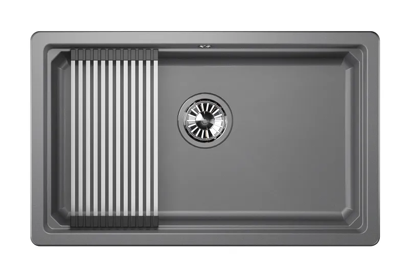 KS-7303U, АЛЮМИНИУМ, кухонная мойка, кварц
