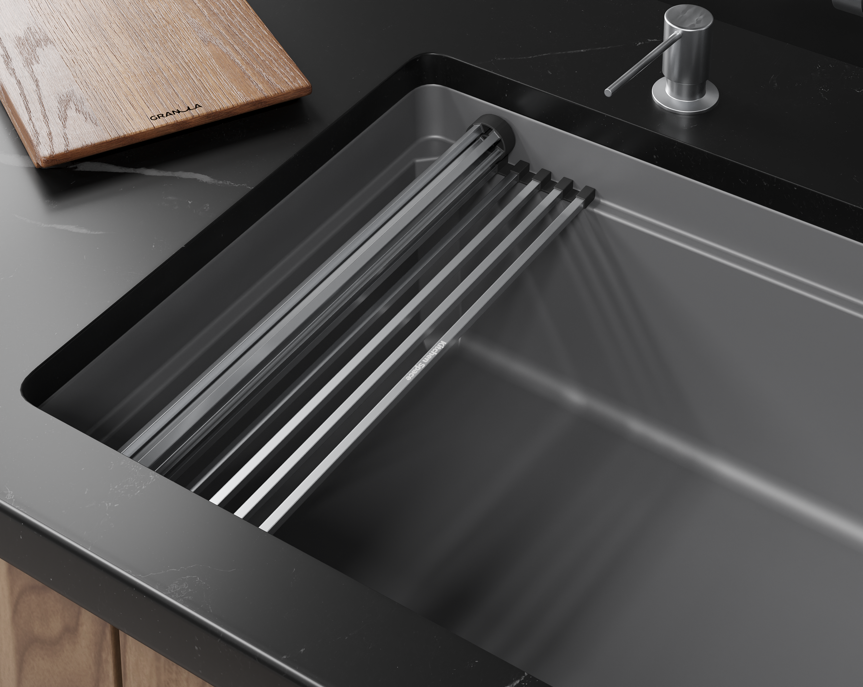 7309RU, АЛЮМИНИУМ, кухонная мойка, кварц KITCHEN SPACE RINZER